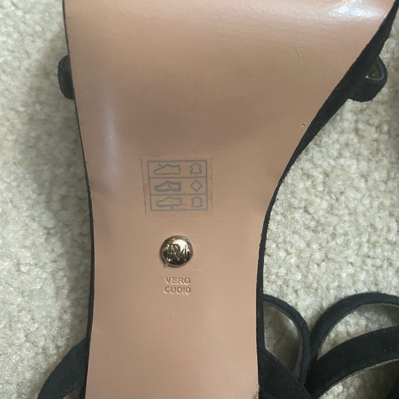 Pelle Moda Black Suede Strappy Block Heel Platform Sandals Size 8M - Picture 8 of 12